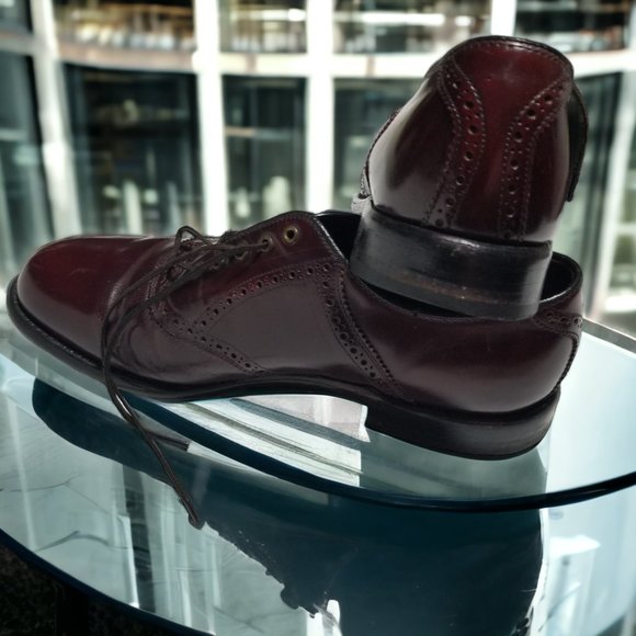 Keith Highlander Dress Shoes Burgundy Brown Leather Lace Up USA Men' Size -8 1/2 - Picture 14 of 15